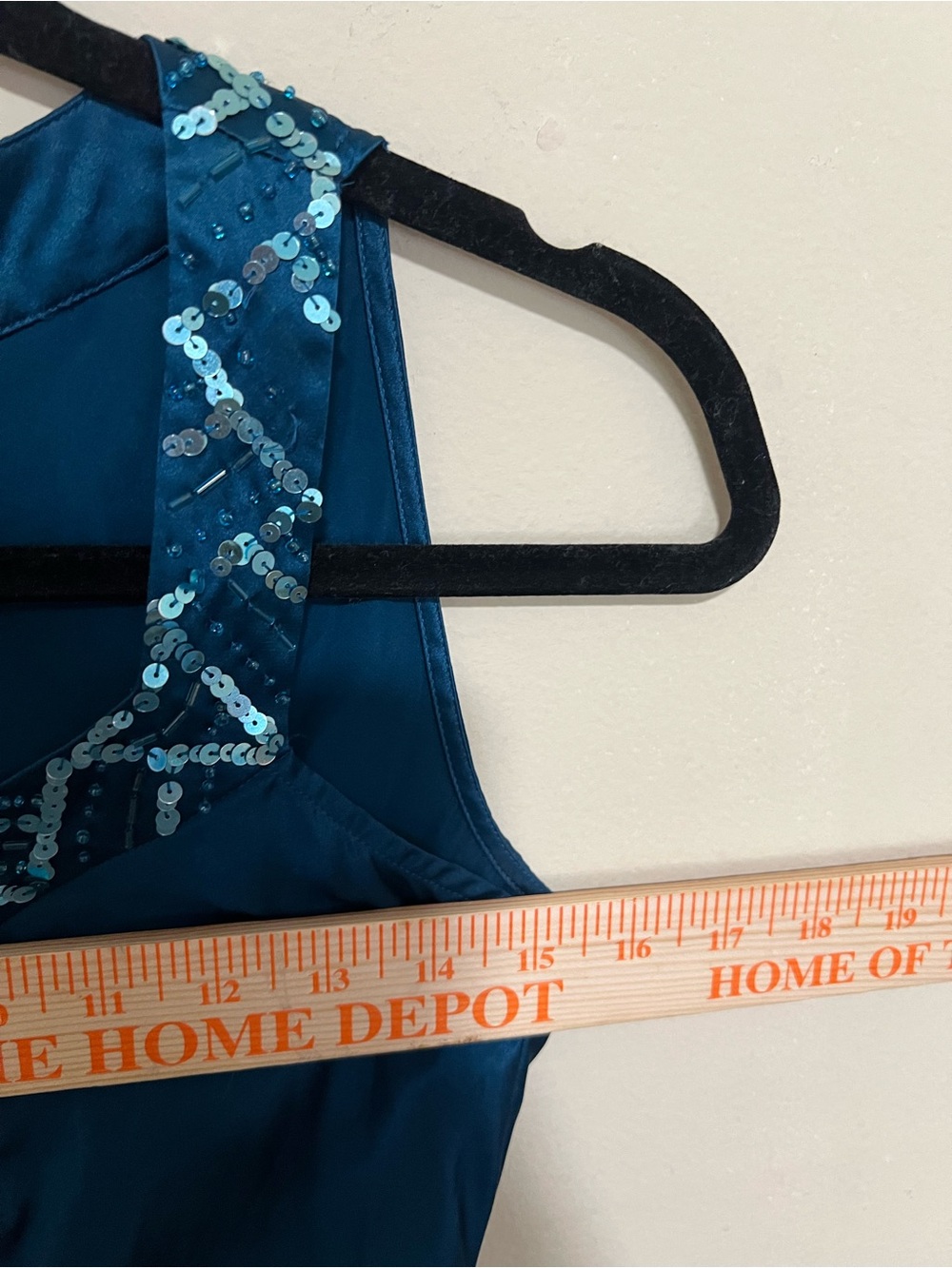 Y2K 2P Silk Sequin Empire Top Going Out Indie Sleaze Office Siren Teal Romantic - Picture 6 of 8